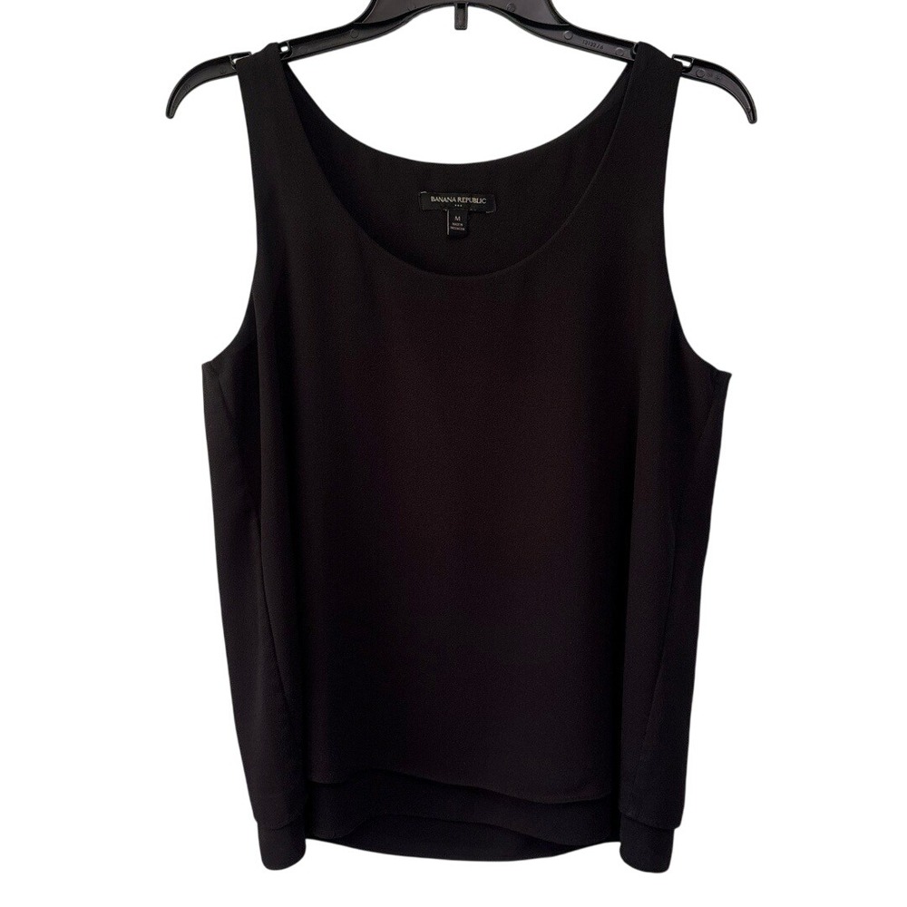 Banana Republic Black Sleeveless Shell Blouse Lined Workwear M